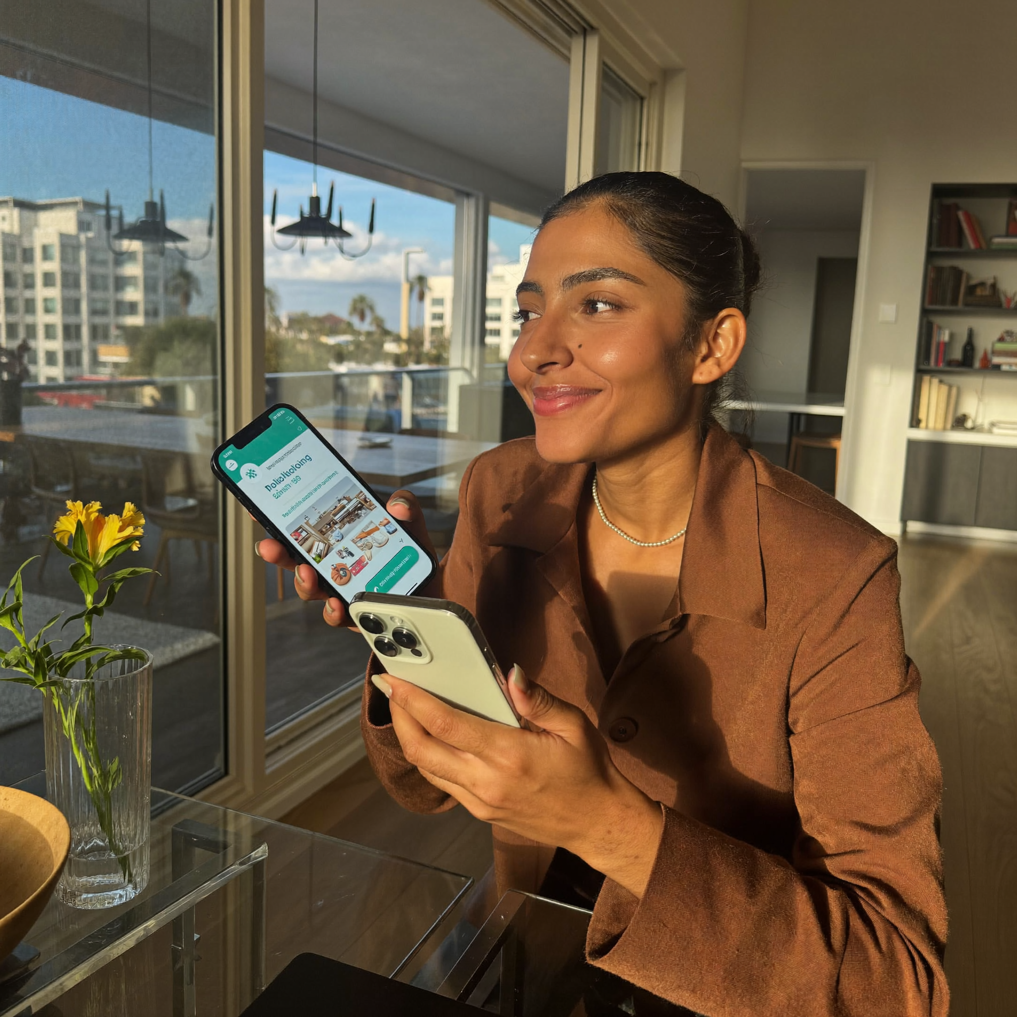 Person booking a scan on a smartphone